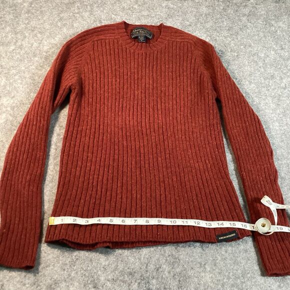 Vintage Abercrombie & Fitch Sweater Mens XL Red Ribbed Muscle Wool Blend - Picture 7 of 14